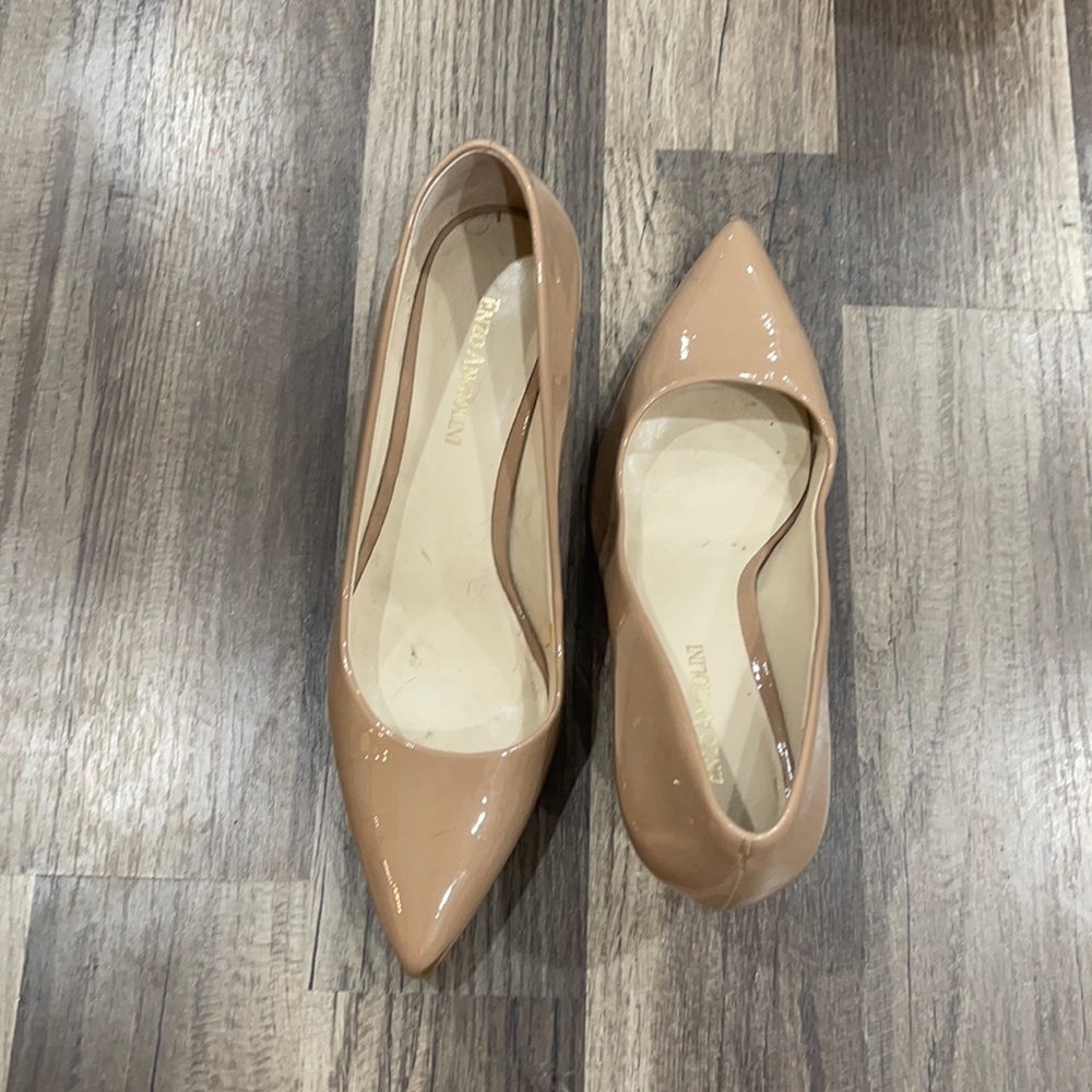 Leather nude heels size 8